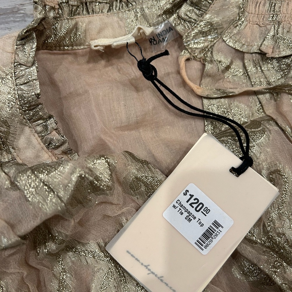 ELAN Gold / Beige Ruffle Two-Piece Set - Picture 3 of 4